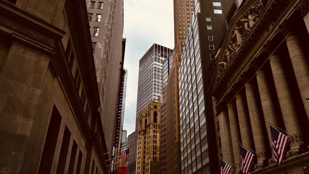 Distrito financiero de Wall Street en Nueva York, referencia a la concentración del S&P 500