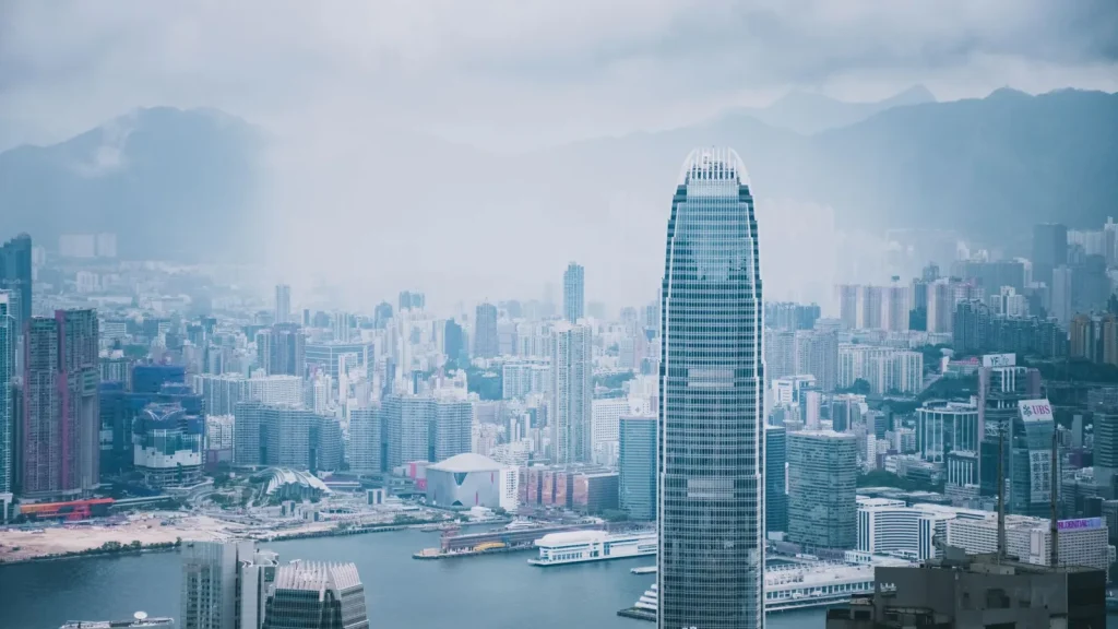 Panorámica del distrito financiero de Hong Kong