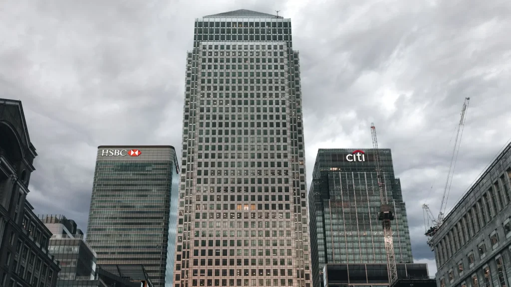 Edificios de HSBC y Citi en Canary Wharf, Londres